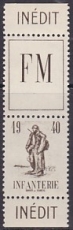 Frankreich Militär Feldpost Mi.-Nr. 10 Zierfeld ** senkrecht