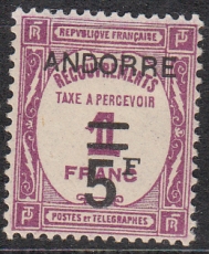 frz. Andorra Porto Mi.-Nr. 13 *