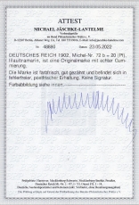 Deutsches Reich Mi.-Nr. 72 b ** Fotoattest
