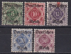 Deutsches Reich Dienst Mi.-Nr. 52/56 oo gepr. INFLA