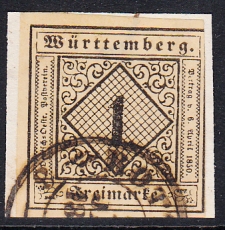Württemberg Mi.-Nr. 1 c oo gepr.