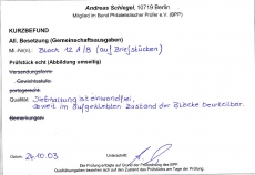 Alli.Bes. Mi.-Nr. Block 12 A/B SST Kurzbefund