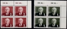DDR Mi.-Nr. 622/23 ** Eckrandviererblock oben rechts