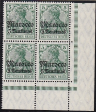 Dt. Kol. Marokko Mi.-Nr. 35 ** Eckrandviererblock