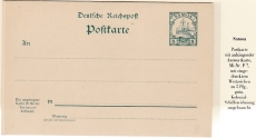 Dt. Kol. Samoa Postkarte Mi.-Nr. P 7