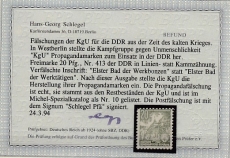 DDR Propagandafälschung Mi.-Nr. 10 ** Fotobefund