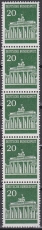Bund Mi.-Nr. 507 v R ** 5er Streifen