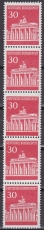 Bund Mi.-Nr. 508 v R ** 5er Streifen