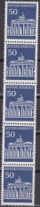 Bund Mi.-Nr. 509 v R ** 5er Streifen