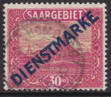 Saar Dienst Mi.-Nr. 7 PF XX oo Kurzbefund
