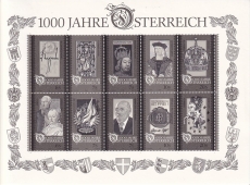 Österreich Block 12 ** Schwarzdruck