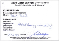 Bund ZD Mi.-Nr. RL 1/ RL 2 ** Kurzbefund