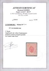 Luxemburg Mi.-Nr. 7 ** Attest
