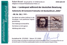 Deutsche Besetzung Zara Mi.-Nr. 36 - 1/4 ** geprüft