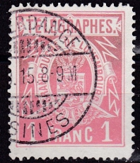 Luxemburg Telegraphenmarken Mi.-Nr. 4 F oo gepr. BPP