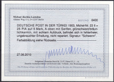 Dt. Kol. Türkei Mi.-Nr. 23 II * Fotobefund