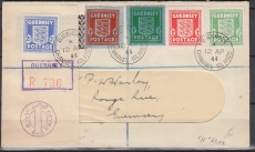 Deutsche Besetzung Guernsey Mi.-Nr. 1/5 auf Brief