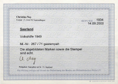 Saar Mi.-Nr. 267/71 oo Fotobefund