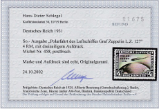 Deutsches Reich Mi.-Nr. 458 ** Befund
