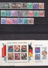 DDR Jahrgang 1953 gestempelt