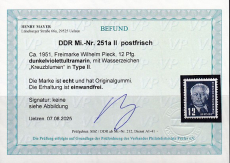 DDR Mi.-Nr. 251 a II ** Fotobefund