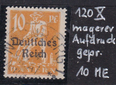 Deutsches Reich Mi.-Nr. 120 AF X oo gepr. INFLA