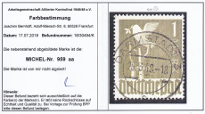 Alli.Bes. Mi.-Nr. 959 aa oo Befund