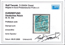 Deutsches Reich Mi.-Nr. 245 oo Fotobefund