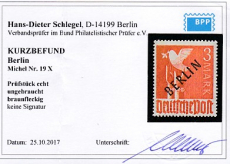 Berlin Mi.-Nr. 19 AF X * Kurzbefund
