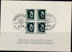 Deutsches Reich Mi.-Nr. Block 8 SST Hamburg