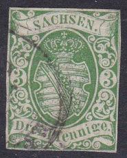 Sachsen Mi.-Nr. 2 II a oo