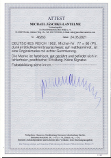 Deutsches Reich Mi.-Nr. 77 ** Fotoattest