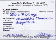 Alli.Bes. Mi.-Nr. 950 a P OR dgz ** Kurzbefund
