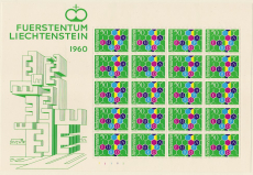 Liechtenstein-Mi.-Nr. 398 ** Kleinbogen (Cept 1960)