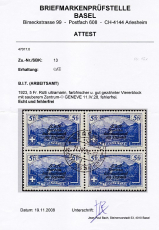 Schweiz BIT/ILO Mi.-Nr. 13 x oo Viererblock Fotoattest