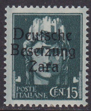 Deutsche Besetzung Zara Mi.-Nr. 3 II ** gepr. BPP