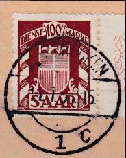 Saar Dienst Mi.-Nr. 44 oo Kurzbefund