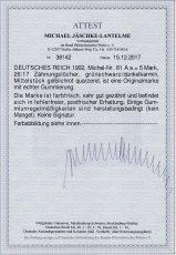 Deutsches Reich Mi.-Nr. 81 A a ** Fotoattest