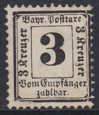 Bayern Porto Mi.-Nr. 3 Y (*)