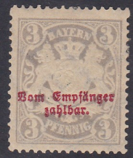Bayern Porto Mi.-Nr. 10 B x *