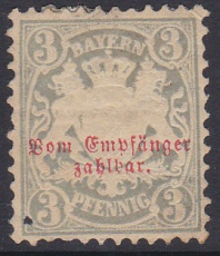 Bayern Porto Mi.-Nr. 4 Y * Mgl.