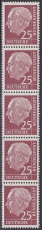 Bund Mi.-Nr. 186 x W v R ** 5-Streifen