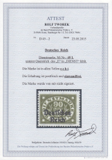Deutsches Reich Dienst Mi.-Nr. 45 I ** Fotoattest