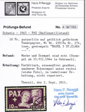 Schweiz Mi. Nr. 459 oo Fotobefund