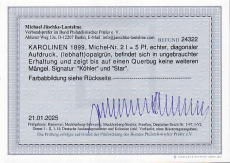 Dt. Kol. Karolinen Mi.-Nr. 2 I * Fotobefund