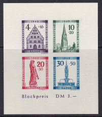 Baden Mi.-Nr. Block 1 B VI **