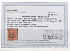Deutsches Reich Mi.-Nr. 258 X oo Fotobefund