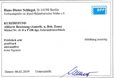 Bizone Mi.-Nr. 41 II a P OR dgz ** Kurzbefund