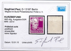SBZ Mi.-Nr. 223 d ** Kurzbefund