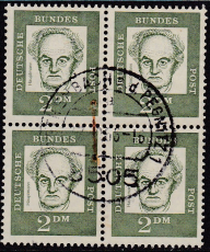 Bund Mi.-Nr. 362 oo Viererblock